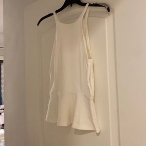 Stretch peplum white top